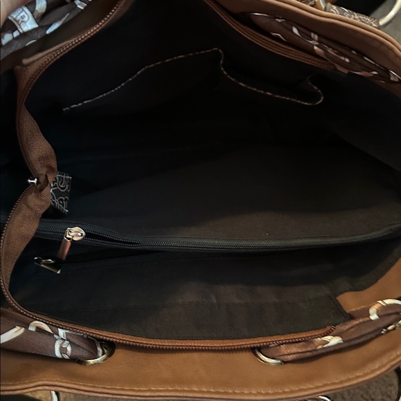 Brown Tote Bag with Embellished Cross - Picture 7 of 8